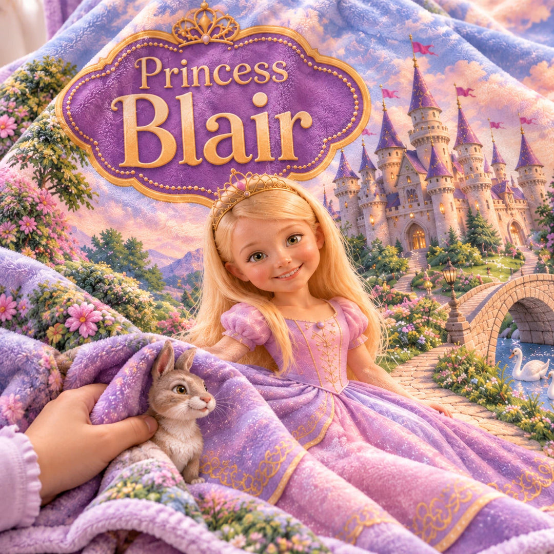 Personalized Princess Blanket | Her Photo, Her Fairytale
