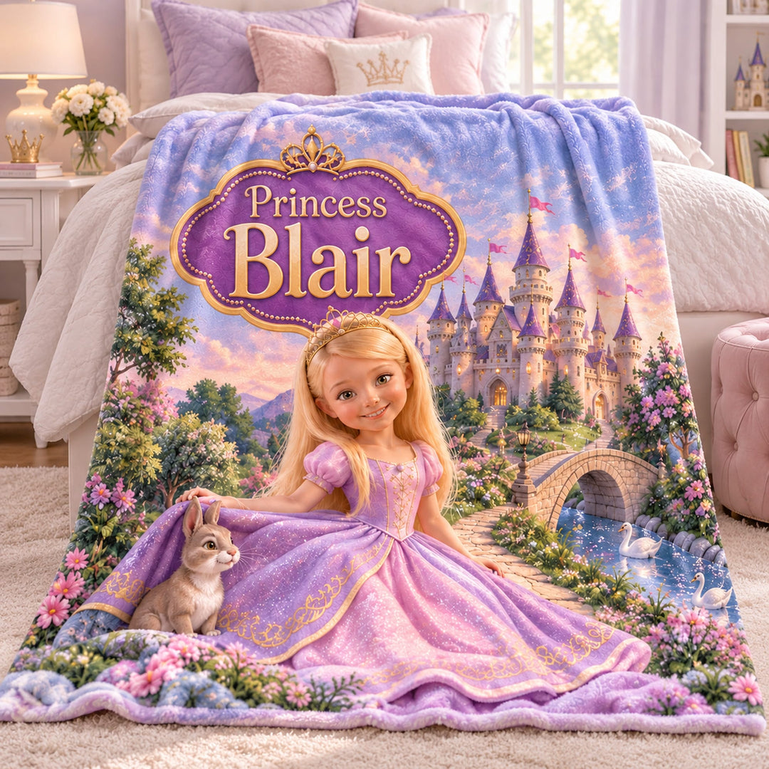 Personalized Princess Blanket | Her Photo, Her Fairytale