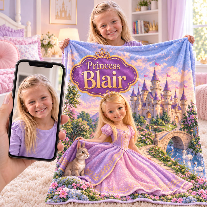 Personalized Princess Blanket | Her Photo, Her Fairytale