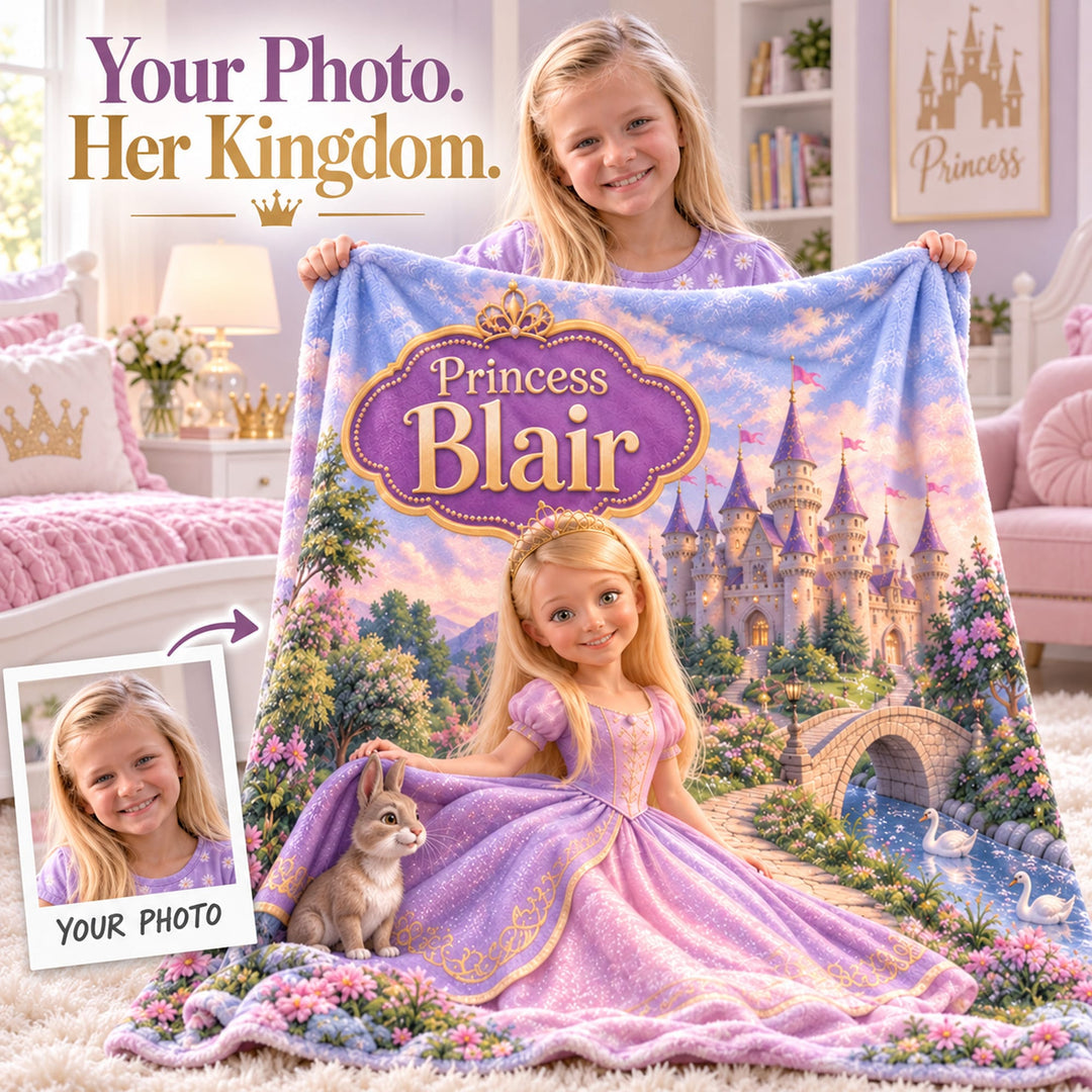 Personalized Princess Blanket | Her Photo, Her Fairytale
