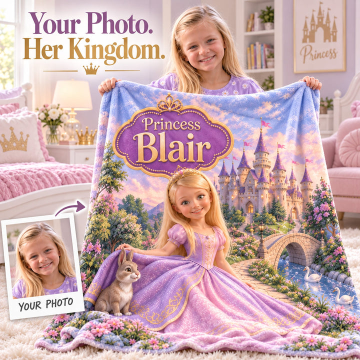 Personalized Princess Blanket | Her Photo, Her Fairytale