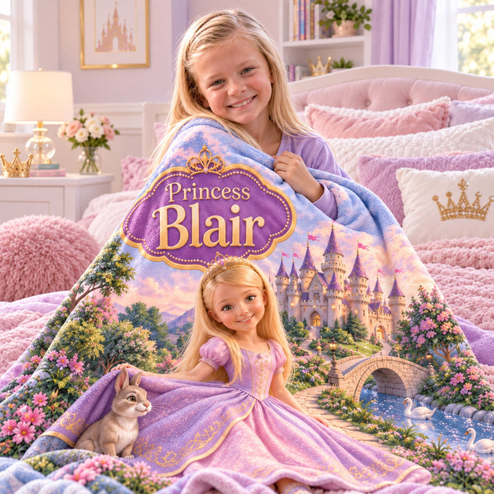 Personalized Princess Blanket | Her Photo, Her Fairytale