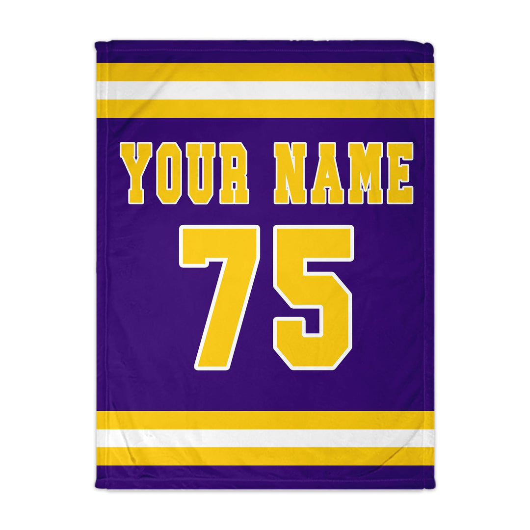 Personalized Team Jersey Blanket – Custom Name & Number