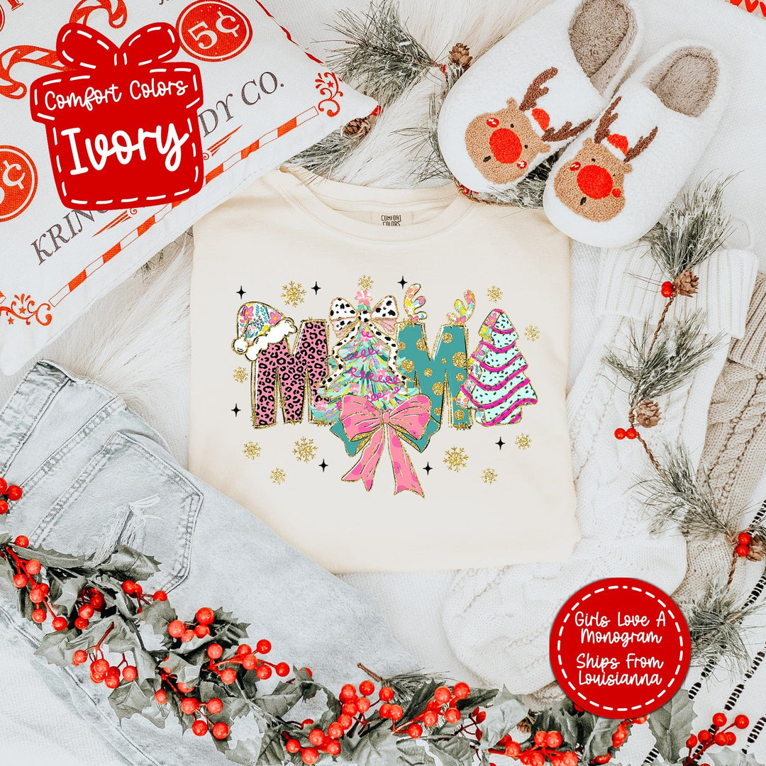 Mama Pastel Coquette Style Christmas T Shirt