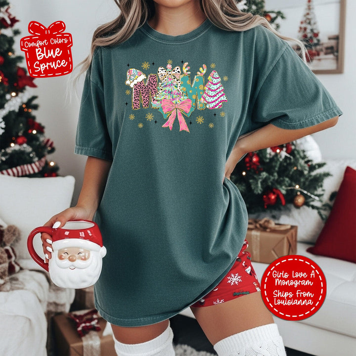 Mama Pastel Coquette Style Christmas T Shirt