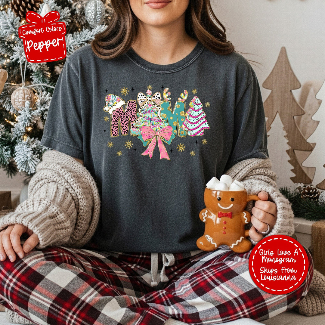 Mama Pastel Coquette Style Christmas T Shirt