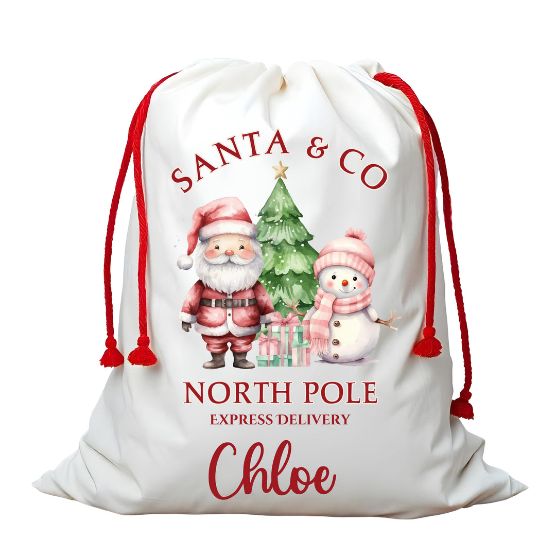 Santa & Snowman Friends Personalized Santa Sack