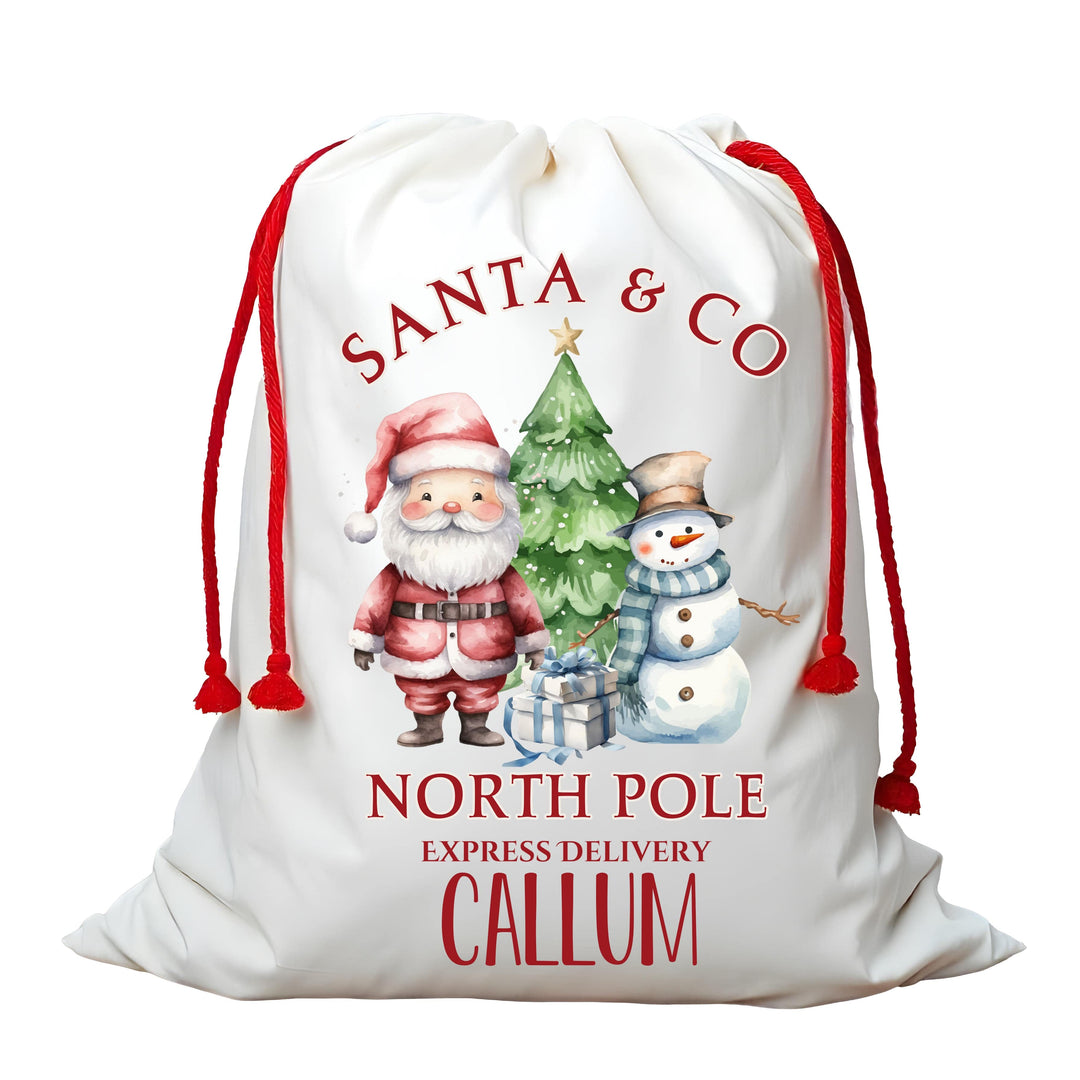 Santa & Snowman Friends Personalized Santa Sack