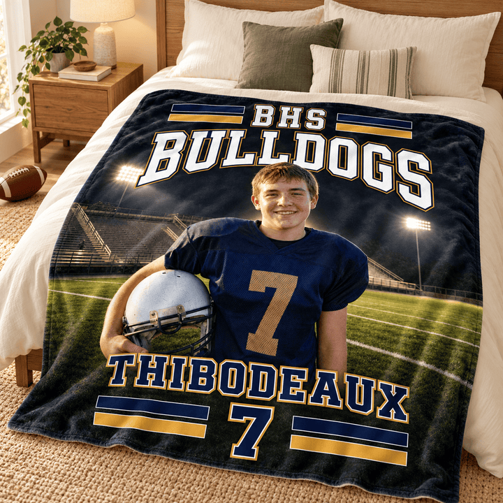 Personalized Football Blanket | Their Team, Their Name, Their Number