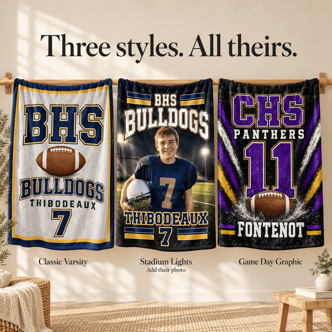 Personalized Football Blanket | Their Team, Their Name, Their Number