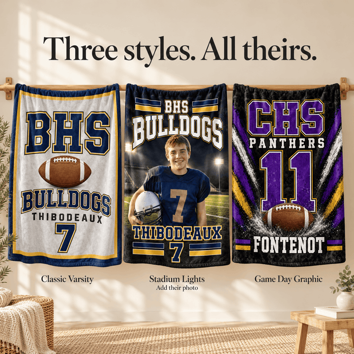 Personalized Football Blanket | Their Team, Their Name, Their Number