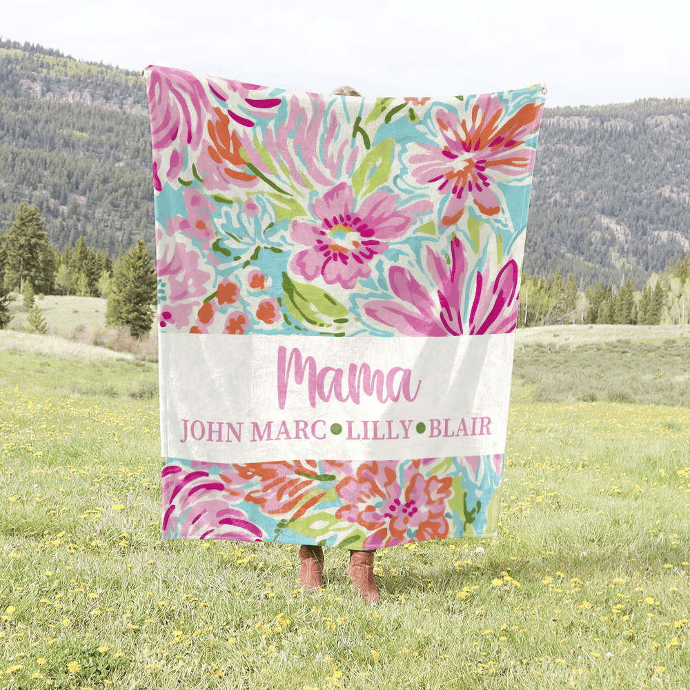 Tropical Garden Personalized Mother's Day Blanket