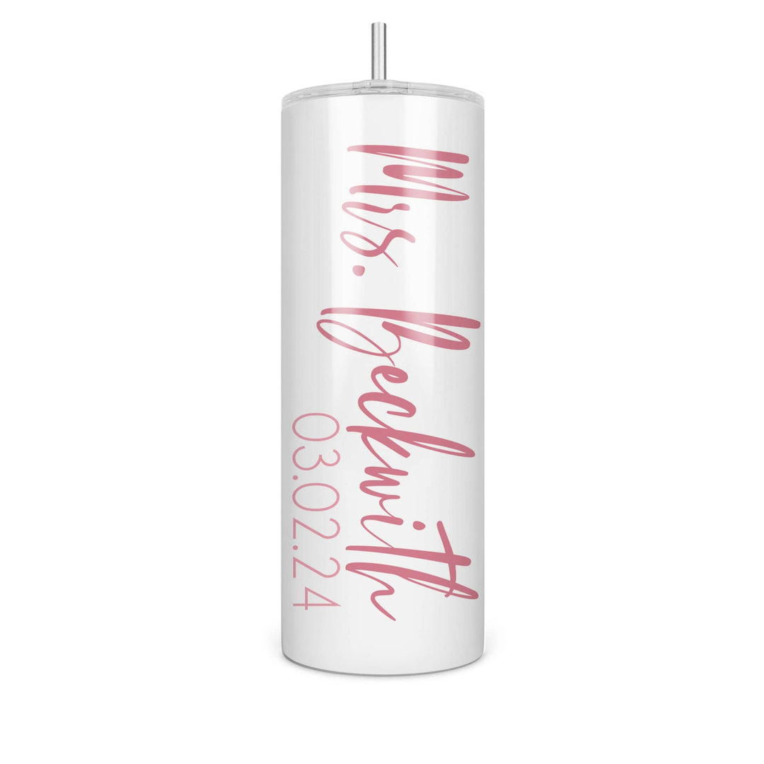 20 oz Personalized Wedding Date Tumbler | 51 Colors To Choose From