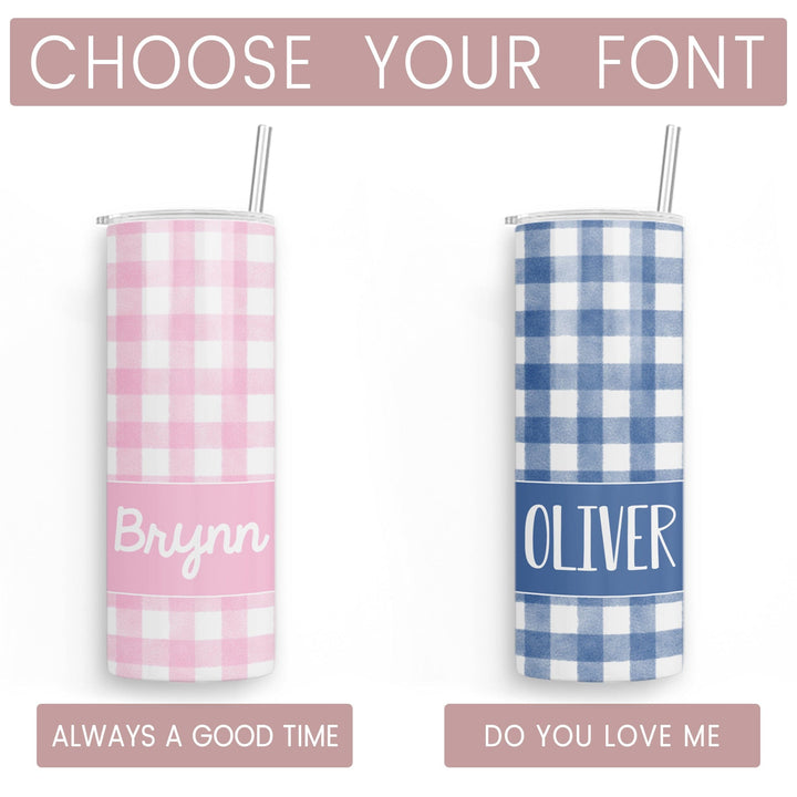 Gingham Preppy Personalized 20oz Tumbler