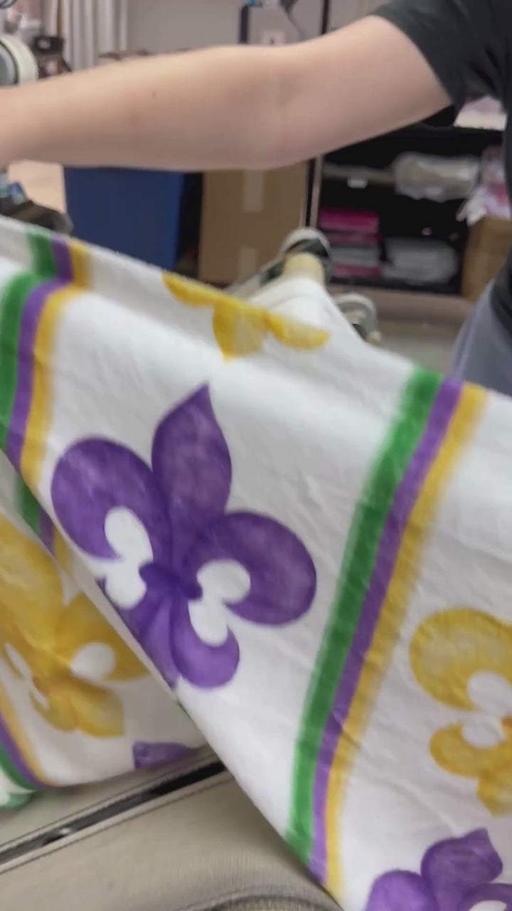 Personalized Fleur De Lis Mardi Gras Blanket | Custom Name Fleece