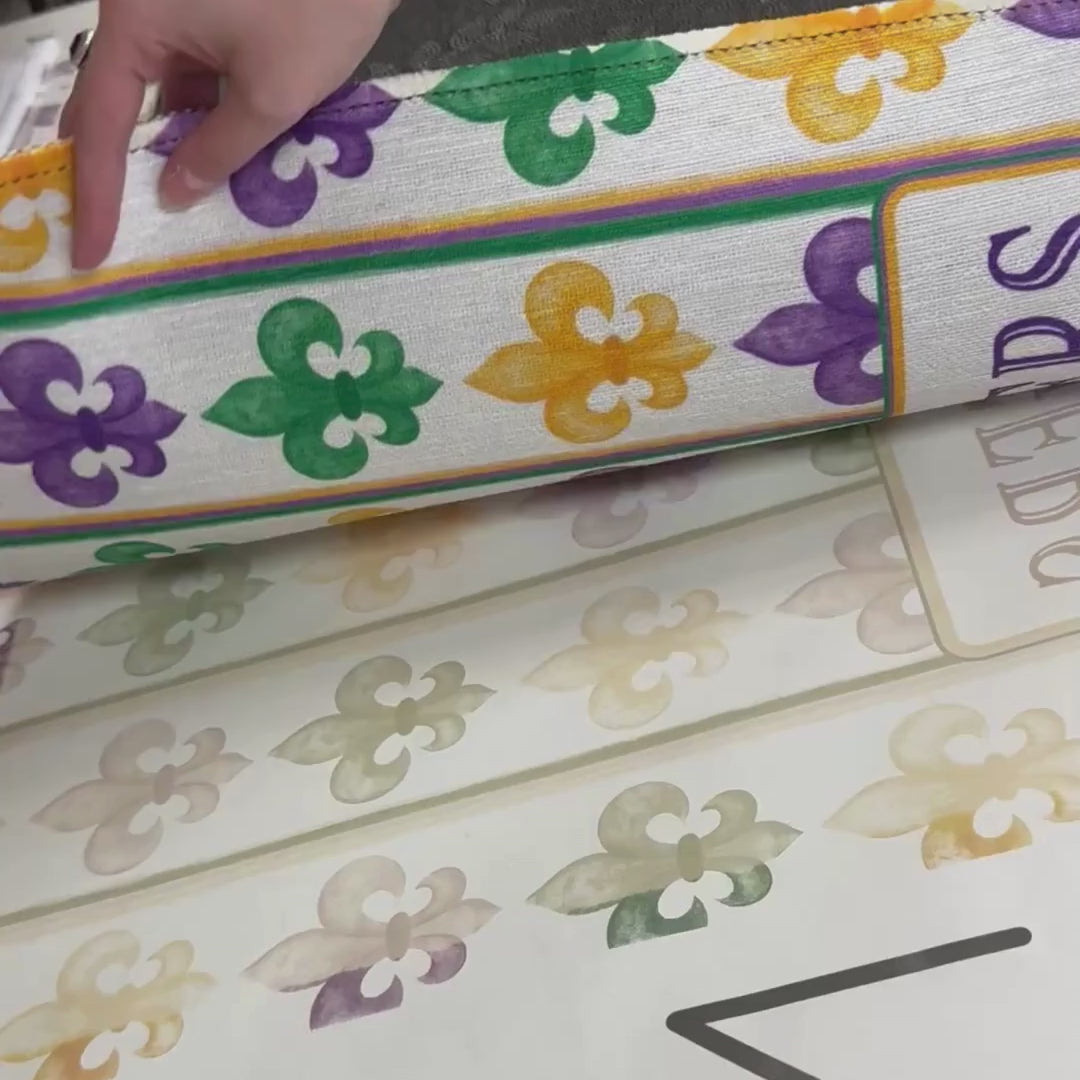 Personalized Mardi Gras Fleur De Lis Welcome Mat