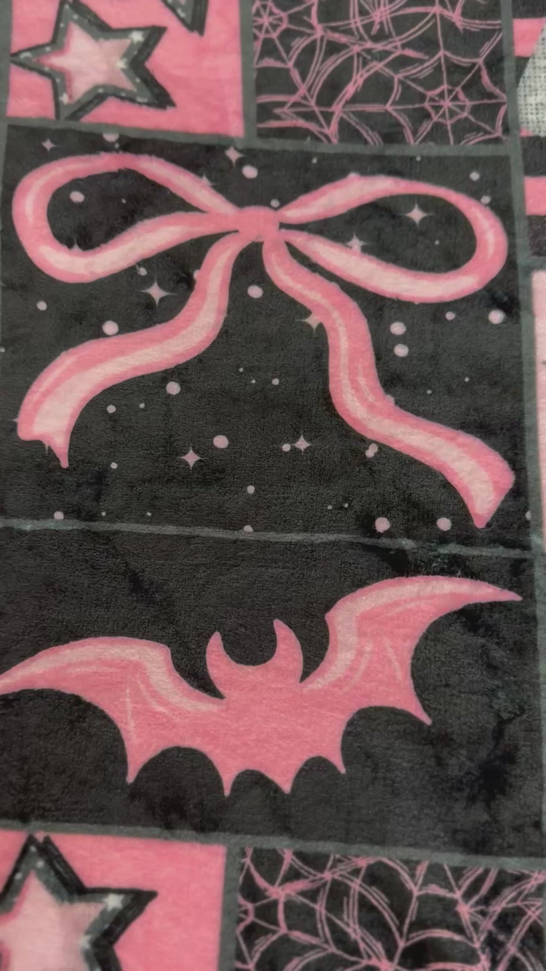 Personalized Spooky Pink Patchwork Halloween Blanket