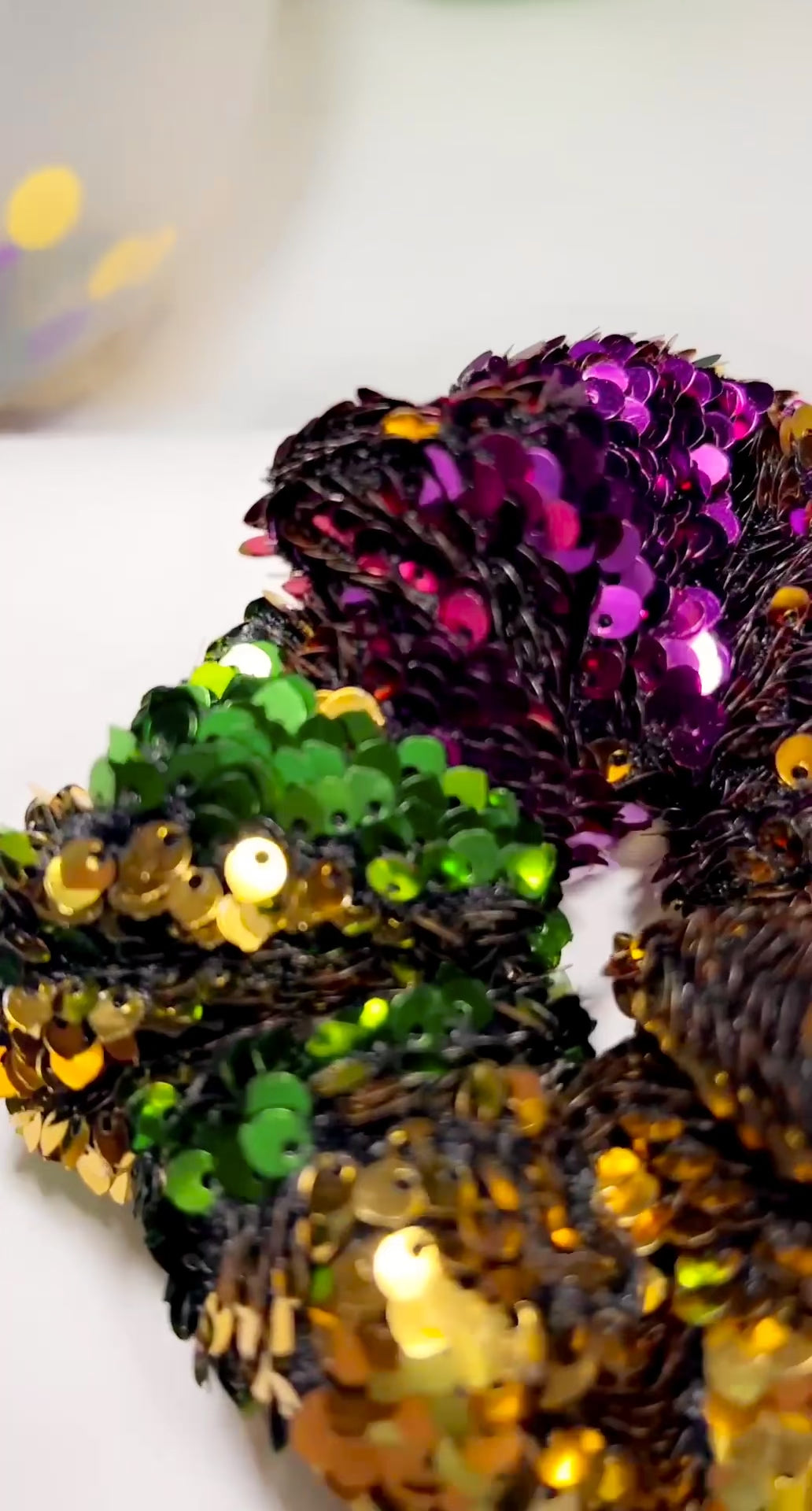 Mardi Gras Sequin Scrunchie