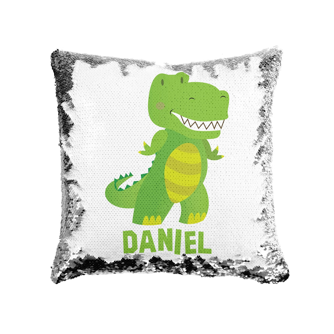 Dinosaur Reversible Sequin Pillow