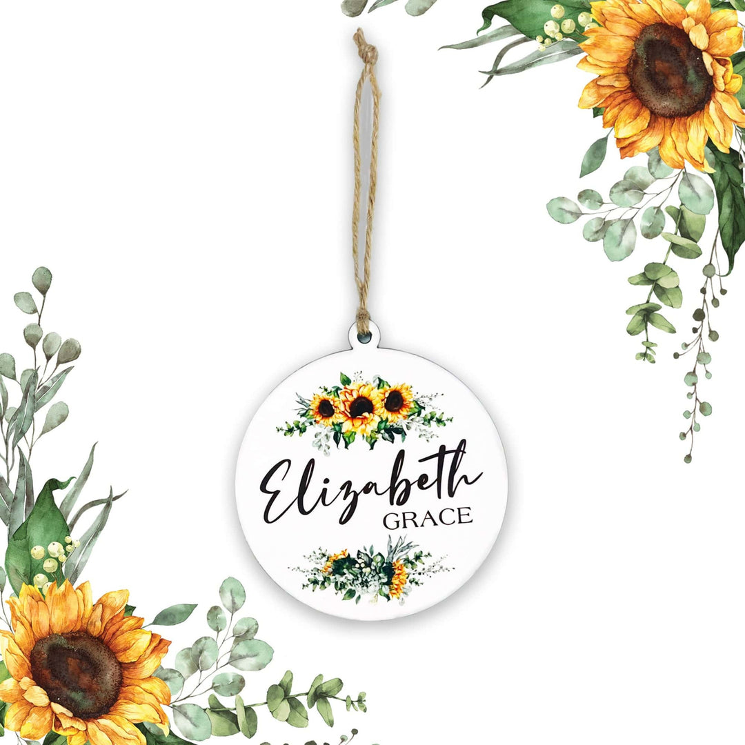 Sunflower Personalized Christmas Ornament | F2