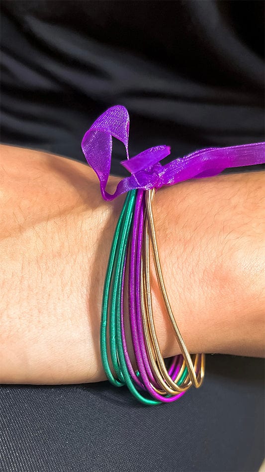 Mardi Gras Guitar String Bracelet