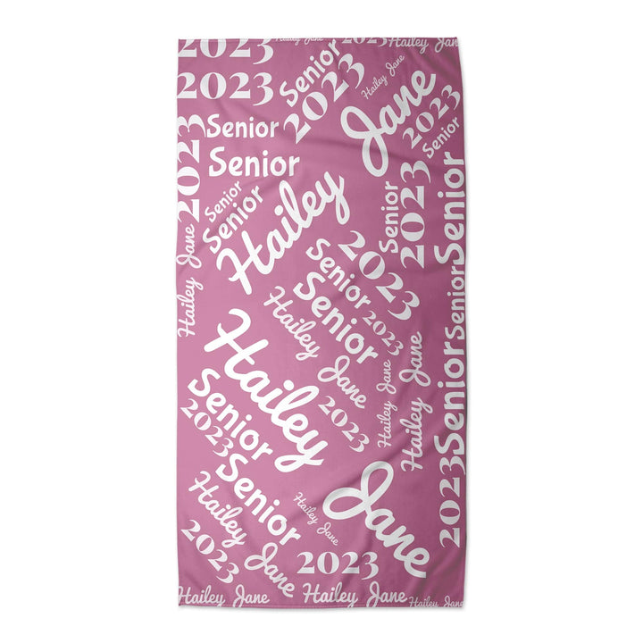 Senior 2023 Personalized Beach Towel  | 51 Colors To Choose From