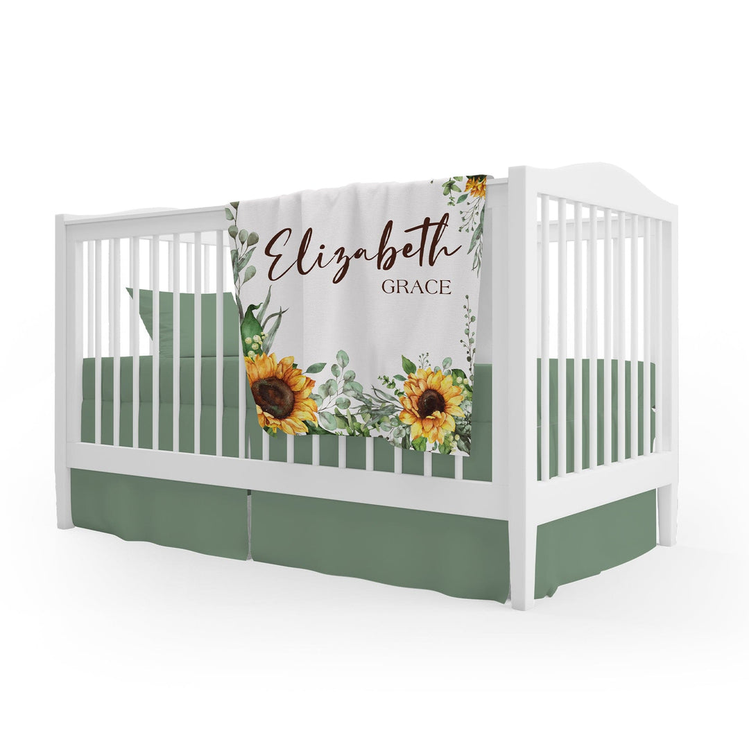 Sunflower Personalized Baby Blanket | F2