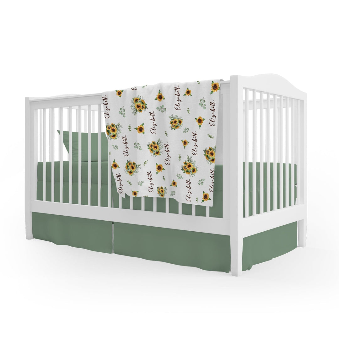 Sunflower Pattern Personalized Baby Blanket | F2