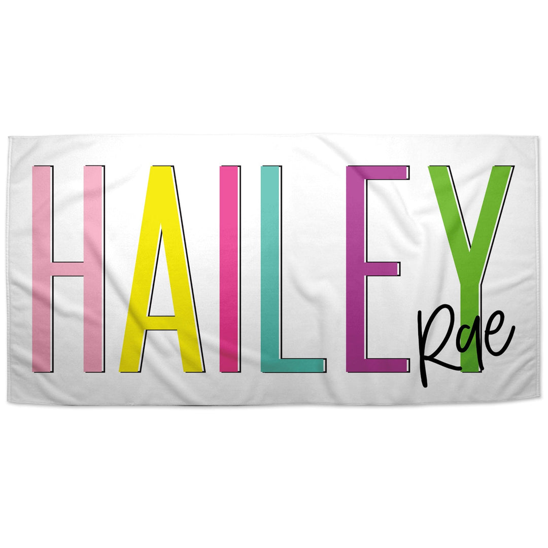 Name Outline Personalized Beach Towel