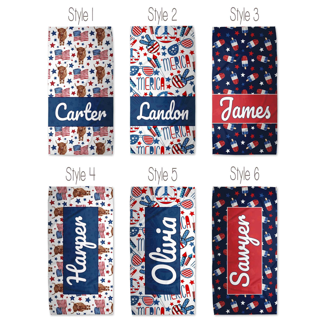 America The Great Personalized Beach Towel