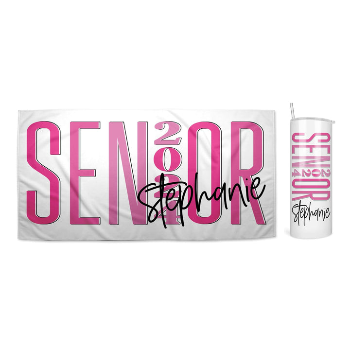 Personalized Seniors 2024 Towel and Cup Bundle | 10 Styles To Choose From