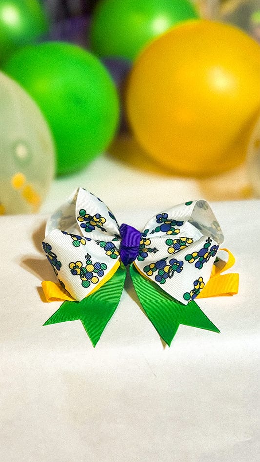 Mardi Gras Bead Dog Hair Bow