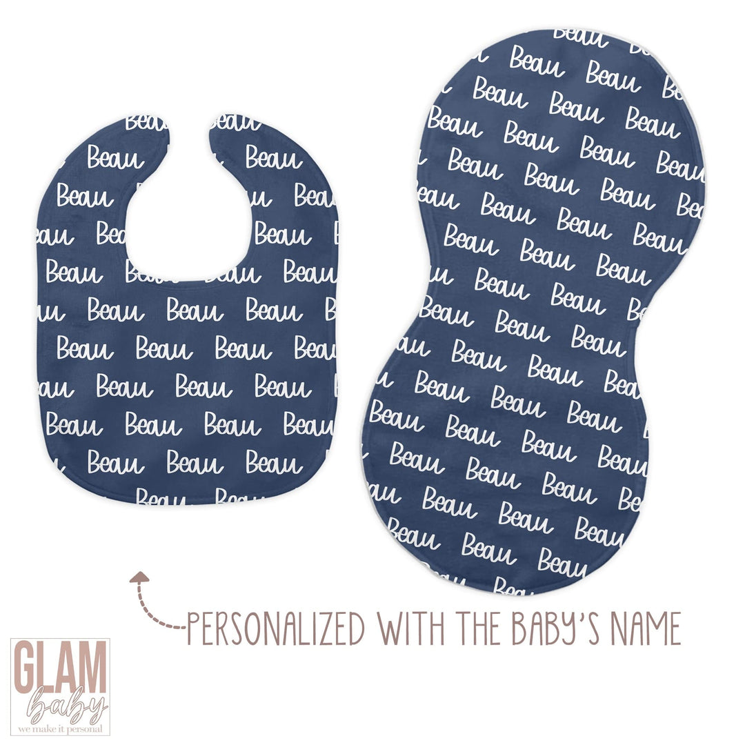 Personalized Baby Bib and Burp Cloth With Name | Customized Baby Shower Gift