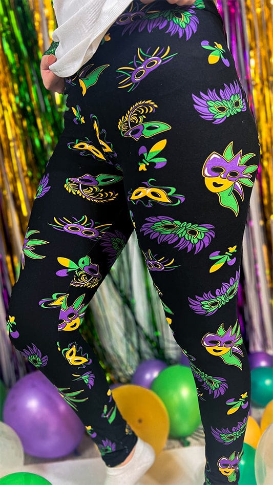 Mardi Gras Mask Leggings (Regular)