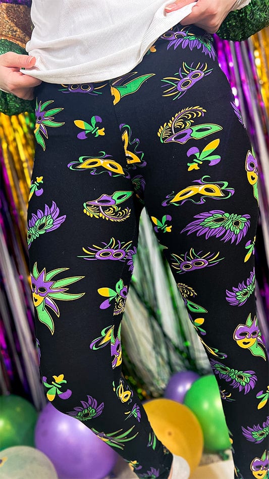 Mardi Gras Mask Leggings (Regular)