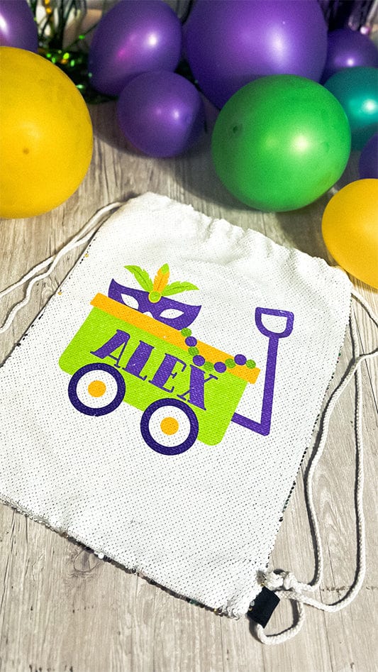 Mardi Gras Wagon Sequin Bead Bag