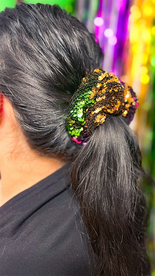 Mardi Gras Sequin Scrunchie