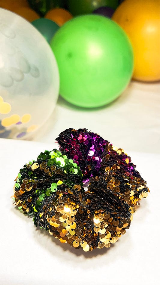 Mardi Gras Sequin Scrunchie